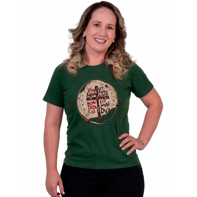 Baby Look Medalha das Duas Cruzes - Verde Militar