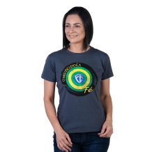 Baby Look Meu Escudo é a Fé - Chumbo