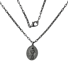 Corrente Medalha Nossa Senhora das Lágrimas e Jesus Manietado - Onix