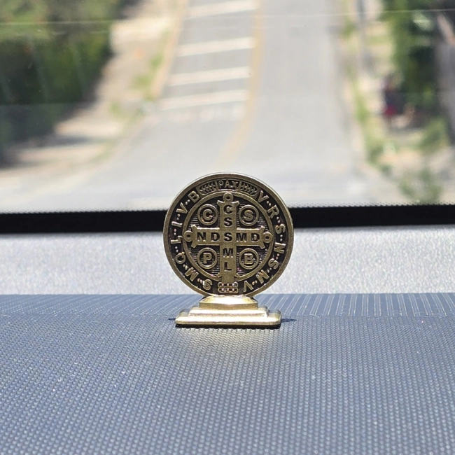 Medalha de São Bento - Autocolante Níquel