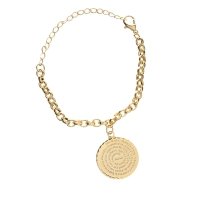 Pulseira Dourada com Oração Ave Maria