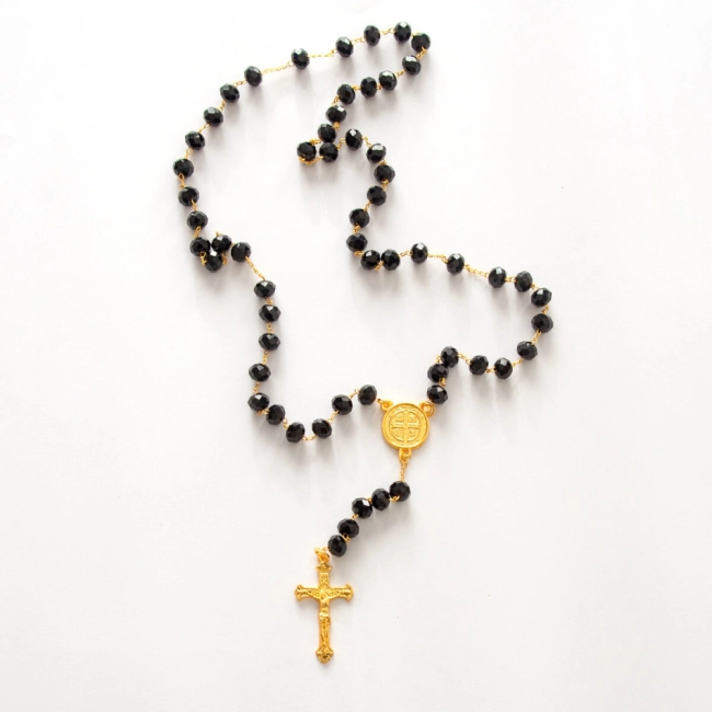 Terço Cristal São Bento